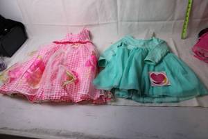 lot 456 image: Set of 2 Toddler Dresses Pink Floral Gingham & Mint Sparkle
