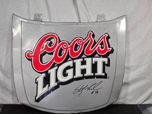 lot 3 image: Coors Light Racing Hood Sign with Sterling Marlin Auto measures 26.5 inches wide.