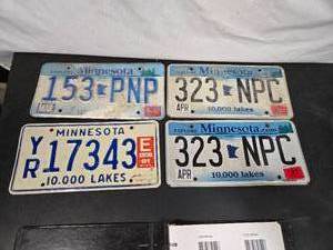 Set of Vintage Minnesota License Plates