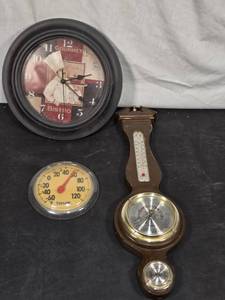 lot 14 image: Clocks and Thermometers and Barometer