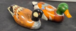 lot 16 image: Lot of 2 Wooden Duck Decoys