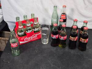lot 37 image: Lot of Vintage Coca-Cola Bottles and Glass