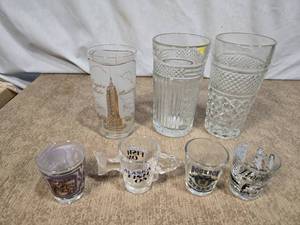 lot 46 image: Assorted Glassware and Souvenir Shot Glasses