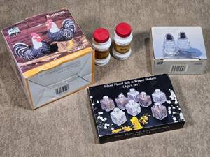 lot 62 image: Lot of Salt and Pepper Shakers in Various Designs