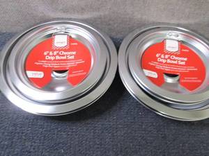 lot 11 image: 2- 6&8 inch Chrome Drip Bowl Sets...