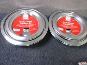 lot 12 image: 2- 6&8 inch Chrome Drip Bowl Sets...