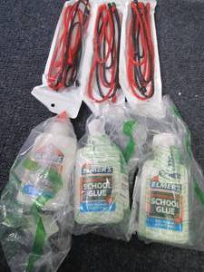 lot 53 image: 3 Silicone Cable Ties, 3 Elmers Sch...