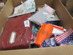 lot 56 image: Box of Small Assorted Overstock Ite...