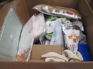 lot 80 image: Box of Small Assorted Overstock Ite...