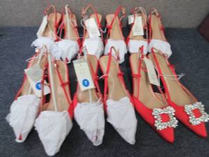 lot 124 image: 6 pr A New Day Red Dress Heels Size...