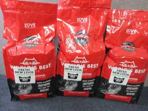 lot 167 image: 3- 8 lb Bags Worlds Best Cat Litte...