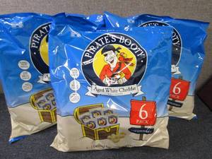 lot 233 image: 3- 6 (1 oz) bags Pirates Booty Aged...