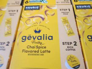 lot 322 image: 6- 6 ct Gevalia Frothy Chai Spice F...