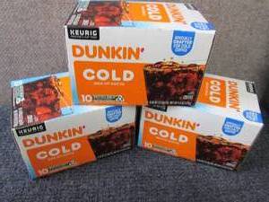 lot 374 image: 3- 10 ct Dunkin Cold Brew Kcups...
