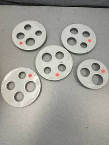 lot 6 image: Box of 5 Dessicator Bottoms, USED, See photos