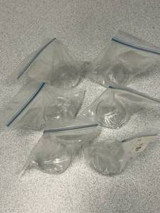 lot 30 image: 6 - 40mm Short Stem Borosilicate Funnels