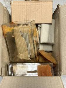 lot 40 image: 2 Rectangle Jars With Glass Tops