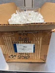 lot 49 image: Approx. 18 - Evaporating Dishes  140mm Shipping at your own risk, very fragile.