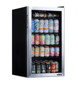 lot 77 image: Newair 126-Can Freestanding Stainless Steel Beverage Fridge - 18.9