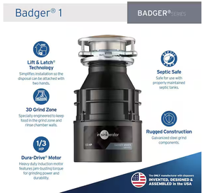 lot 17 image: Badger 1 13 HP Continuous Feed Kitchen Garbage Disposal