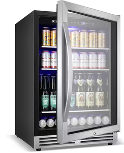lot 63 image: 23.42 in. Single Zone 190 Can Beverage Cooler Refrigerator Built-inFreestanding Silver Stainless Steel