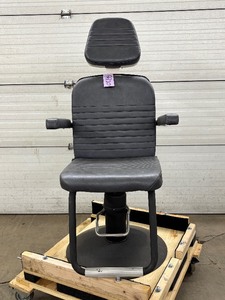 lot 20 image: WOW MSRP $3000 Reliance 3000 Manual Hydraulic Hi Low Full Recline Exam ENT Ophthalmic Chair Ink Bed - Black - Great Condition Floor Cart Not Included