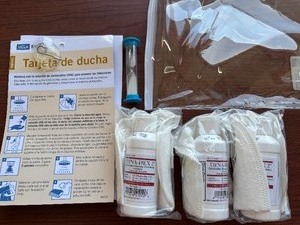 lot 84 image: MSRP $400  10 Packages NEW UCLA Health Shower Cards with 3 Step Chlorhexidine Solutions  Perfect for pre-surgical and hygiene routines  Convenient and easy to use  Designed for maximum cleanliness and patient care