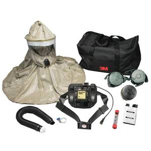 lot 13 image: WOW MSRP $2,500 3M Breathe Easy PAPR System w Versaflo Rechargeable Battery, CBRN-Certified Respirator, Full Hood, No Fit Test Needed Lightweight, Comfortable, Easy to Use W3M Duffle for Quick Access &&nbspNew Sealed Cartridges - Works Great