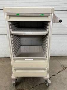 lot 45 image: Medical Supply Storage Trolley Crash Cart  Reliable, sturdy design  Multiple compartments for organized storage  Easy to maneuver Great Condition