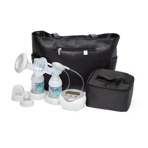 lot 78 image: MSRP $200 NEW In Box Medline Lightweight Portable Double Electric Breast Pump  Compact, Quiet, and Efficient  Features 9 Suction Levels and 4 Modes to Simulate Natural Nursing Rhythm  Includes 6 BPA-Free Bottles, Cooler Bag, and Tote