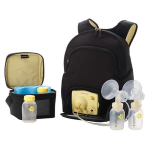 lot 77 image: MSRP $800 Medela Pump In Style Advanced Portable Double Electric Breast Pumps with Backpack, Milk Bottles, and Accessories - In Very Nice Pre-owned Condition No Ice Pack Included