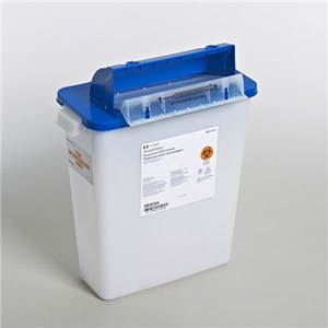 lot 63 image: MSRP $100  8 NEW Covidien 8836SA SharpSafety Pharmaceutical Waste Containers with Manual