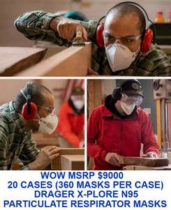 MSRP $450 = 1 Case (360 each) NEW Drager 3951330 X-Plore 1750 N95 Particulate Respirator Face Masks -&nbsp;The Mask That Gives You Room To Breathe -Thanks to the efficient CoolSAFE material!