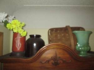 lot 13 image: Vintage Stoneware Crock, vases and ...