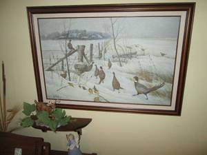 lot 38 image: Framed canvas painting signed by Le...