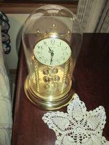 lot 42 image: Vintage Brass-tone glass globe cove...