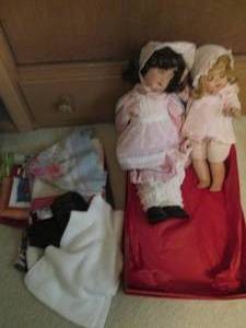 lot 52 image: Pair of antique dolls with function...
