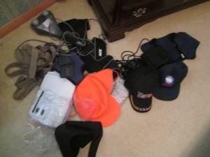 lot 55 image: Collection of hats, handbags, suspe...