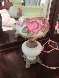 lot 56 image: Hand painted Dual Globe hurricane s...