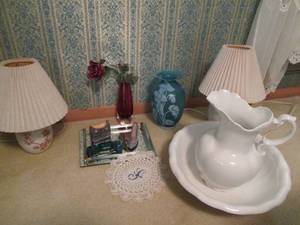 lot 57 image: Vintage Water pitcher and Wash Basi...