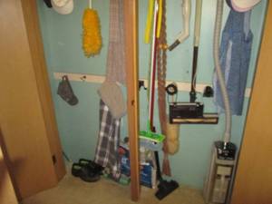 lot 93 image: Vintage canister vacuum and other c...