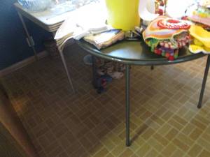 lot 104 image: (2) Vintage folding card tables. On...
