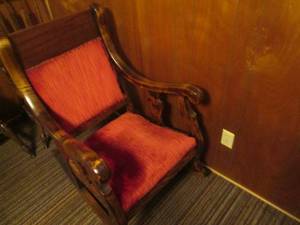 lot 120 image: Vintage Wood framed rocking chair w...