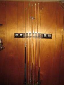 lot 134 image: Set of (6) Vintage Pool sticks plus...