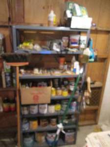 lot 165 image: All paints, stains, caulking, steel...
