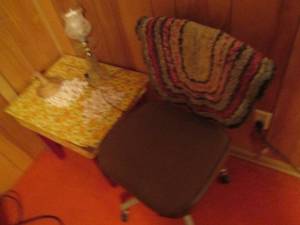 lot 185 image: Vintage padded Rolling office chair...