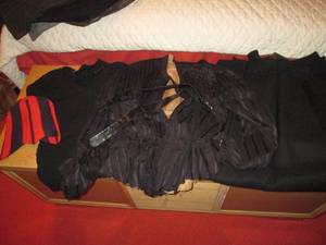 lot 193 image: Vintage ladies dress, dressy blouse...