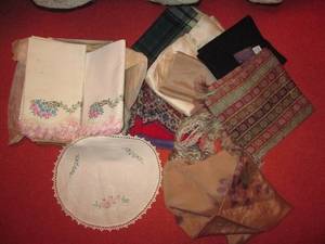 lot 196 image: Lot of assorted vintage scarves and...