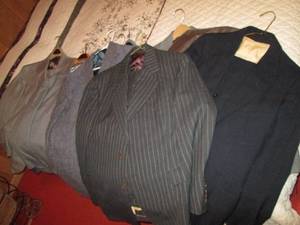 lot 198 image: Lot of vintage suits in assorted st...
