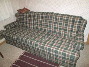 lot 240 image: Plaid couch in good condition...